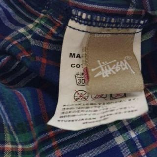 STUSSY   オンブレ チェックシャツ 古着 ステューシー ボタンシャツ 青