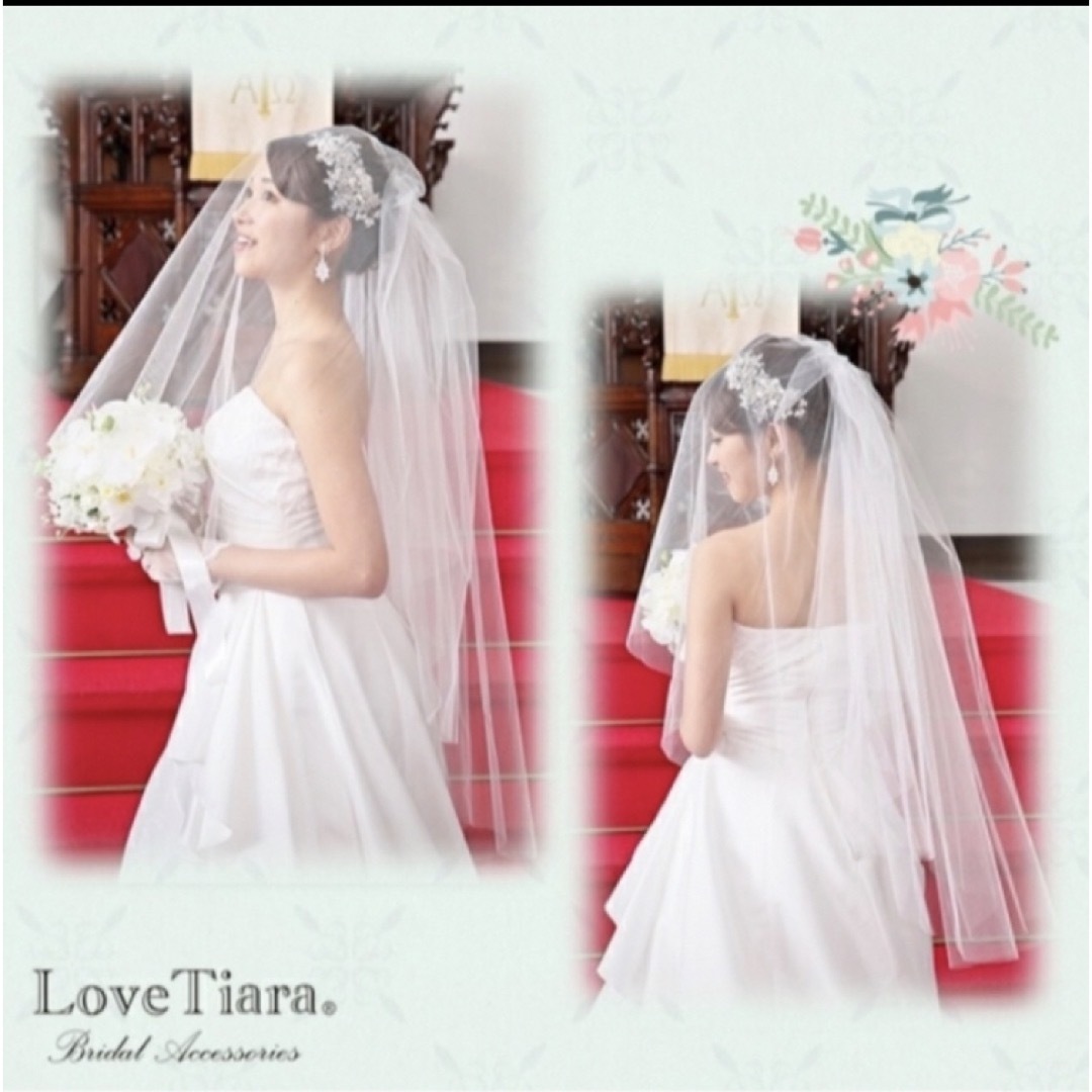 【値下げ】Love Tiara ラブティアラ　ウェディングベール レディースのフォーマル/ドレス(ウェディングドレス)の商品写真