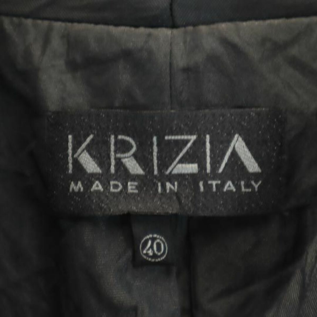 40着丈クリツィア イタリア製 ウールブレンド ジャケット 40 ブラック系 KRIZIA ハイネック レディース   【230921】