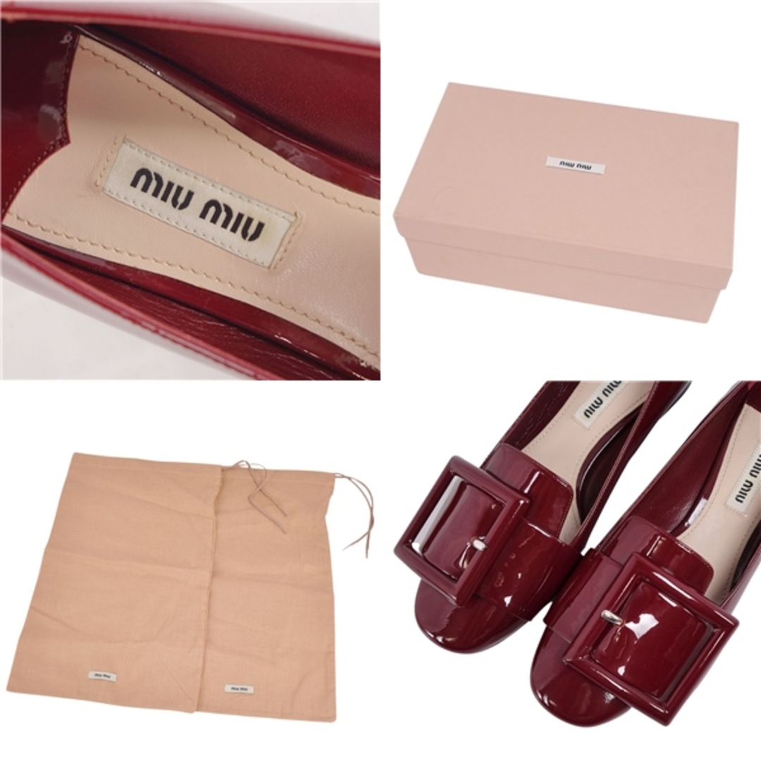 miumiu(ミュウミュウ)の未使用 ミュウミュウ miumiu パンプス ヒール バックル パテントレザー シューズ レディース 36(23cm相当) ブラウン レディースの靴/シューズ(ハイヒール/パンプス)の商品写真