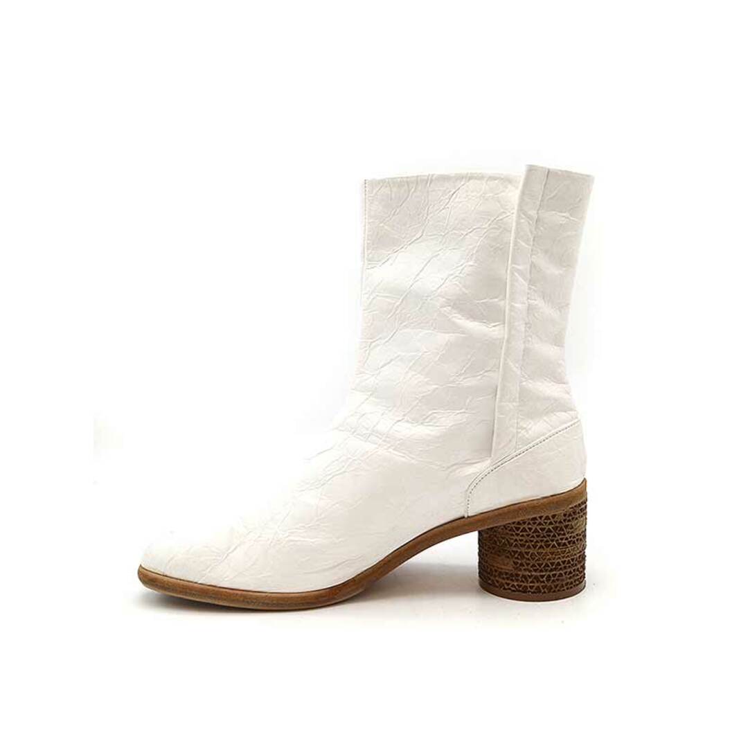 Maison Martin Margiela 22 メゾン マルタン マルジェラ 22 22SS TABI BOOTS シワ加工コルゲートヒール足袋ブーツ ホワイト 43