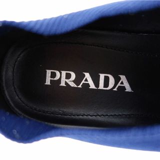 プラダ PRADA スリッポン スニーカー ソックススニーカー ロゴ柄 ニット キャンバス シューズ メンズ 8(27cm相当) ネイビー