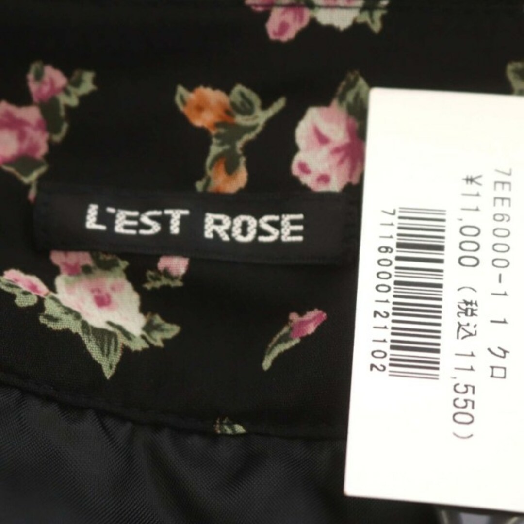 L'EST ROSE(レストローズ)のレストローズ 花柄スカート フレア ミニ 2 黒 ブラック /AM ■OS レディースのスカート(ミニスカート)の商品写真