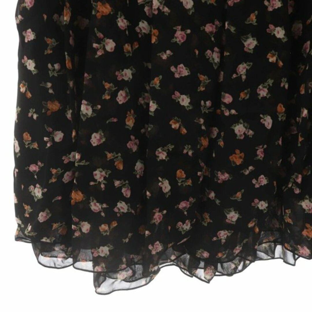 L'EST ROSE(レストローズ)のレストローズ 花柄スカート フレア ミニ 2 黒 ブラック /AM ■OS レディースのスカート(ミニスカート)の商品写真