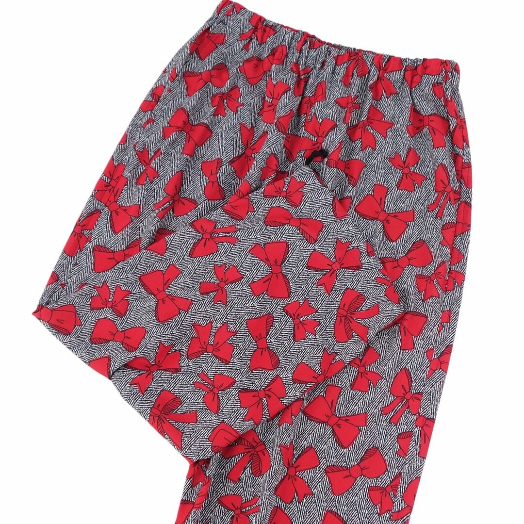 美品 トリコ コムデギャルソン tricot COMME des GARCONS パンツ ロングパンツ イージーパンツ リボン柄 ボトムス レディース フリー(M相当) ブラック/ホワイト/レッド 美品 トリコ コムデギャルソン tricot COMME des GARCONS パンツ ロングパンツ イージーパンツ リボン柄 ボトムス レディース フリー(M相当) ブラック/ホワイト/レッド