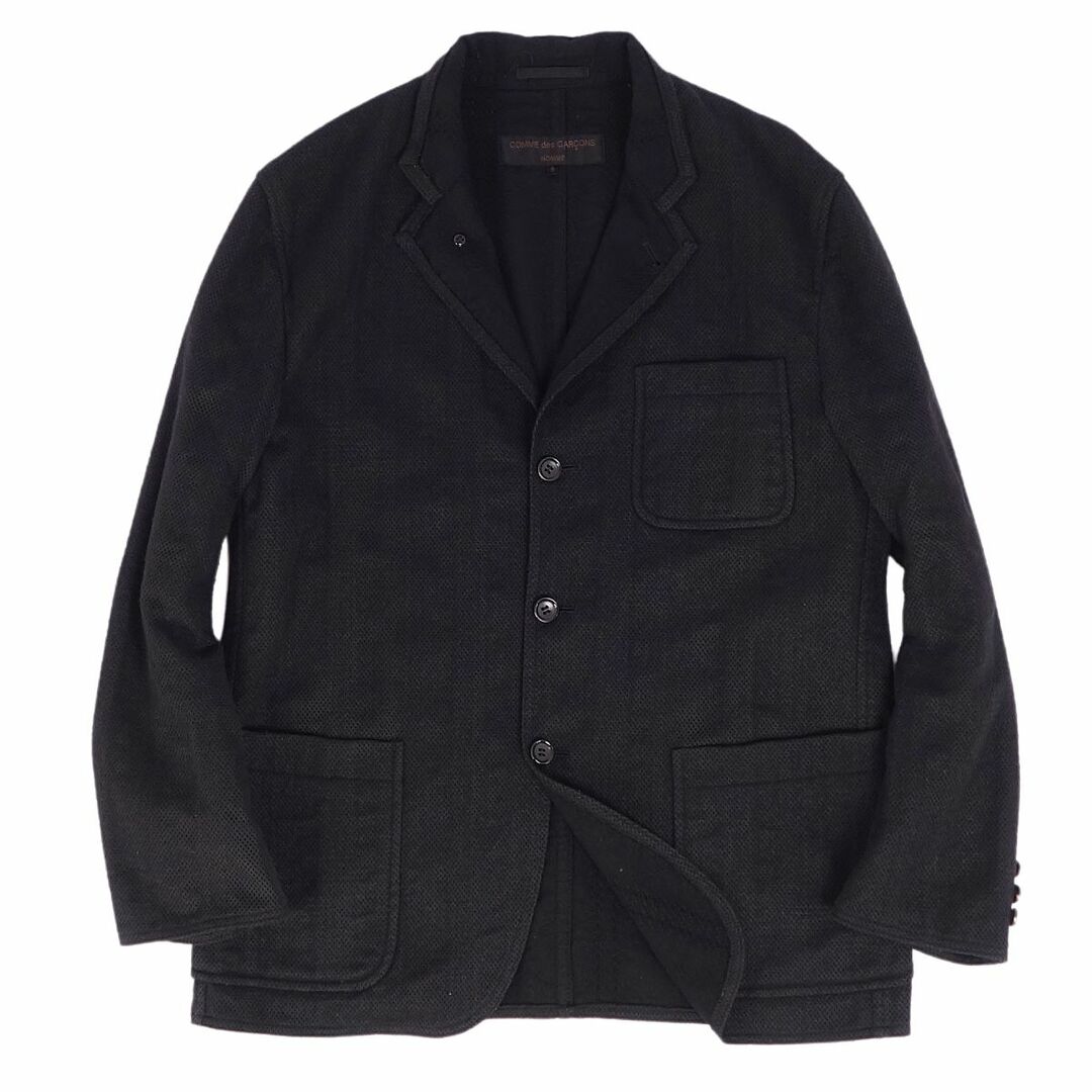 コムデギャルソンオム COMME des GARCONS HOMME ジャケット テーラードジャケット メッシュ ウール アウター メンズ S ブラック