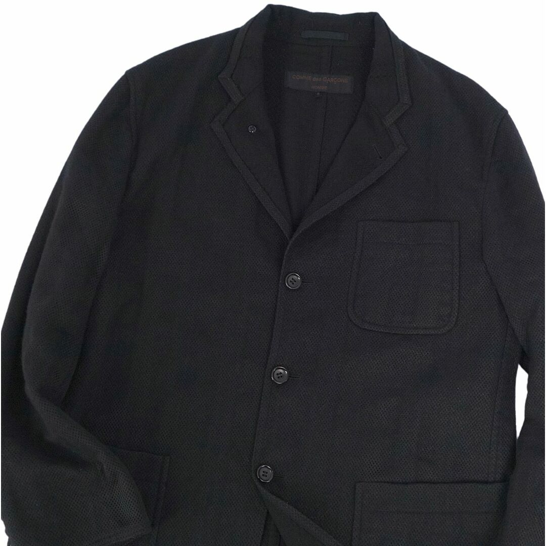 コムデギャルソンオム COMME des GARCONS HOMME ジャケット テーラードジャケット メッシュ ウール アウター メンズ S ブラック