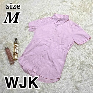 ダブルジェーケー(wjk)のWJK デザイナーズ　半袖　シャツ　M コットン　ピンク　シンプル(シャツ)
