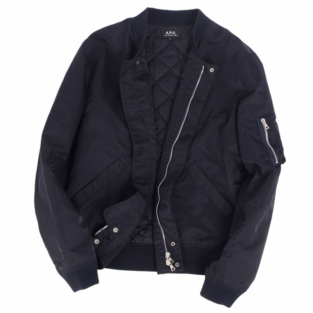 アーペーセー A.P.C ジャケット ブルゾン フライトジャケット MA-1 中綿入り アウター メンズ L ブラック