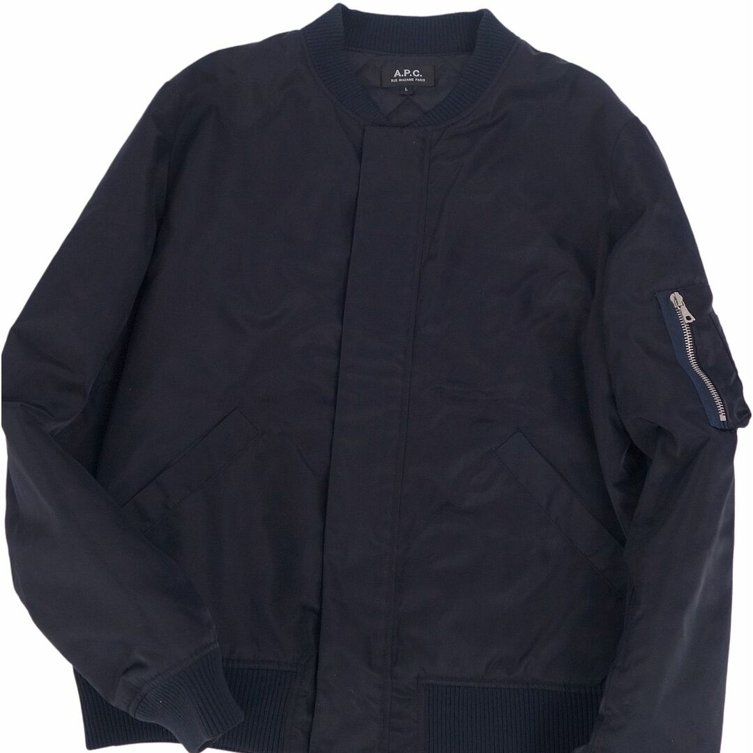 アーペーセー A.P.C ジャケット ブルゾン フライトジャケット MA-1 中綿入り アウター メンズ L ブラック