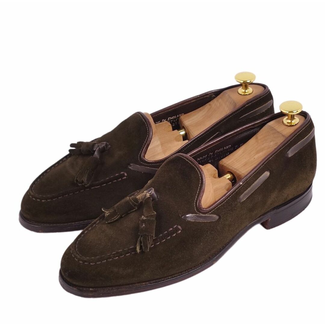 グレンソン GRENSON ローファー タッセル スウェードレザー シューズ 革靴 メンズ イングランド製 7E(26cm相当) カーキ/ブラウン メンズの靴/シューズ(ドレス/ビジネス)の商品写真