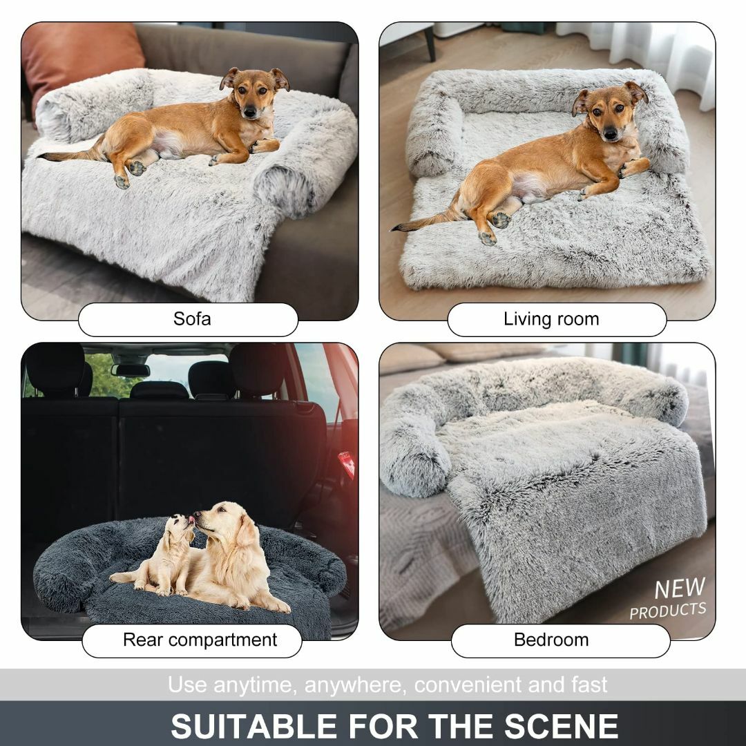 【特価セール】PETCUTE 犬ベッド 猫ベッド ふわふわ 直角型 ペットベッド