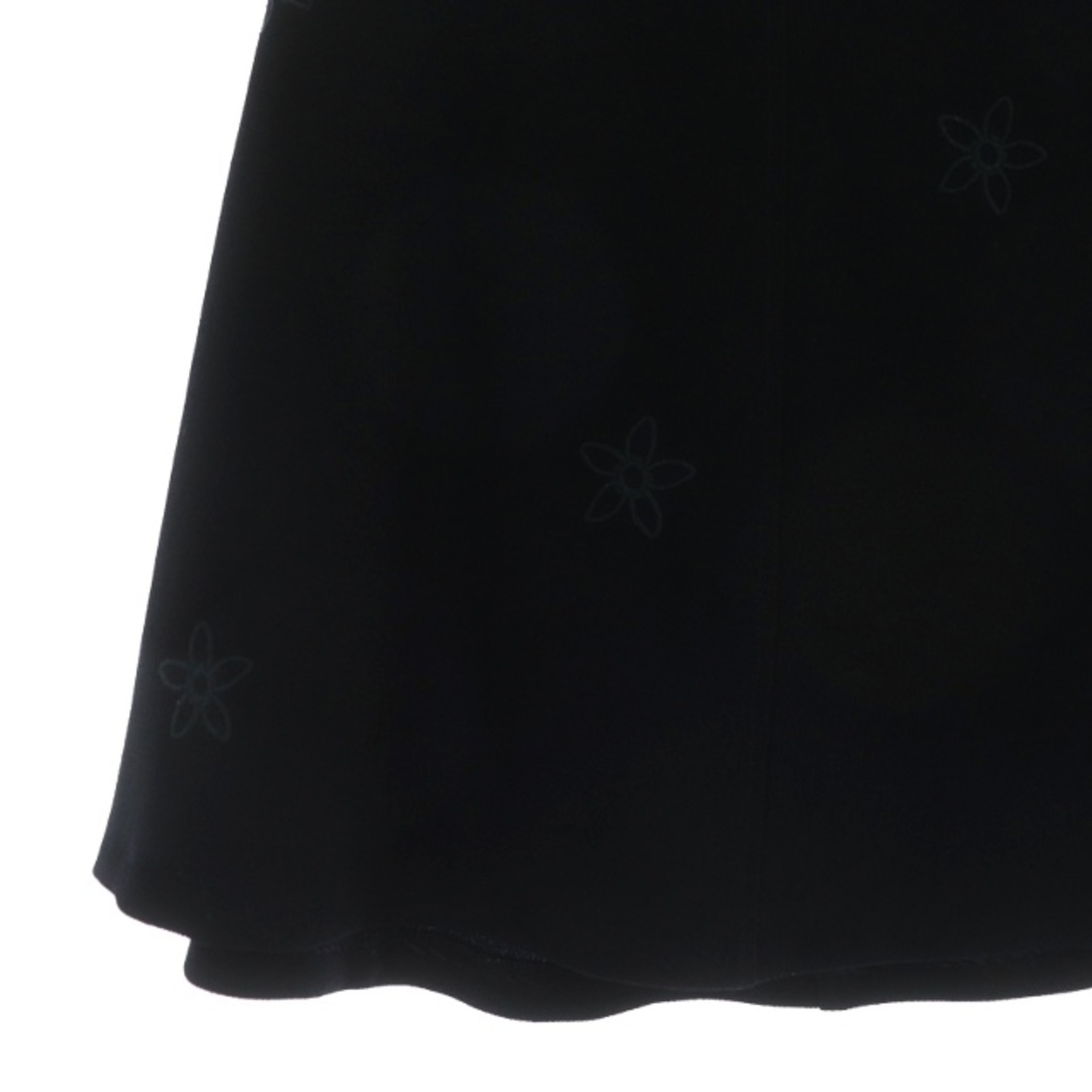 シーバイクロエ フラワー刺繍 フレア スカート ミニ 花柄 34 紺
