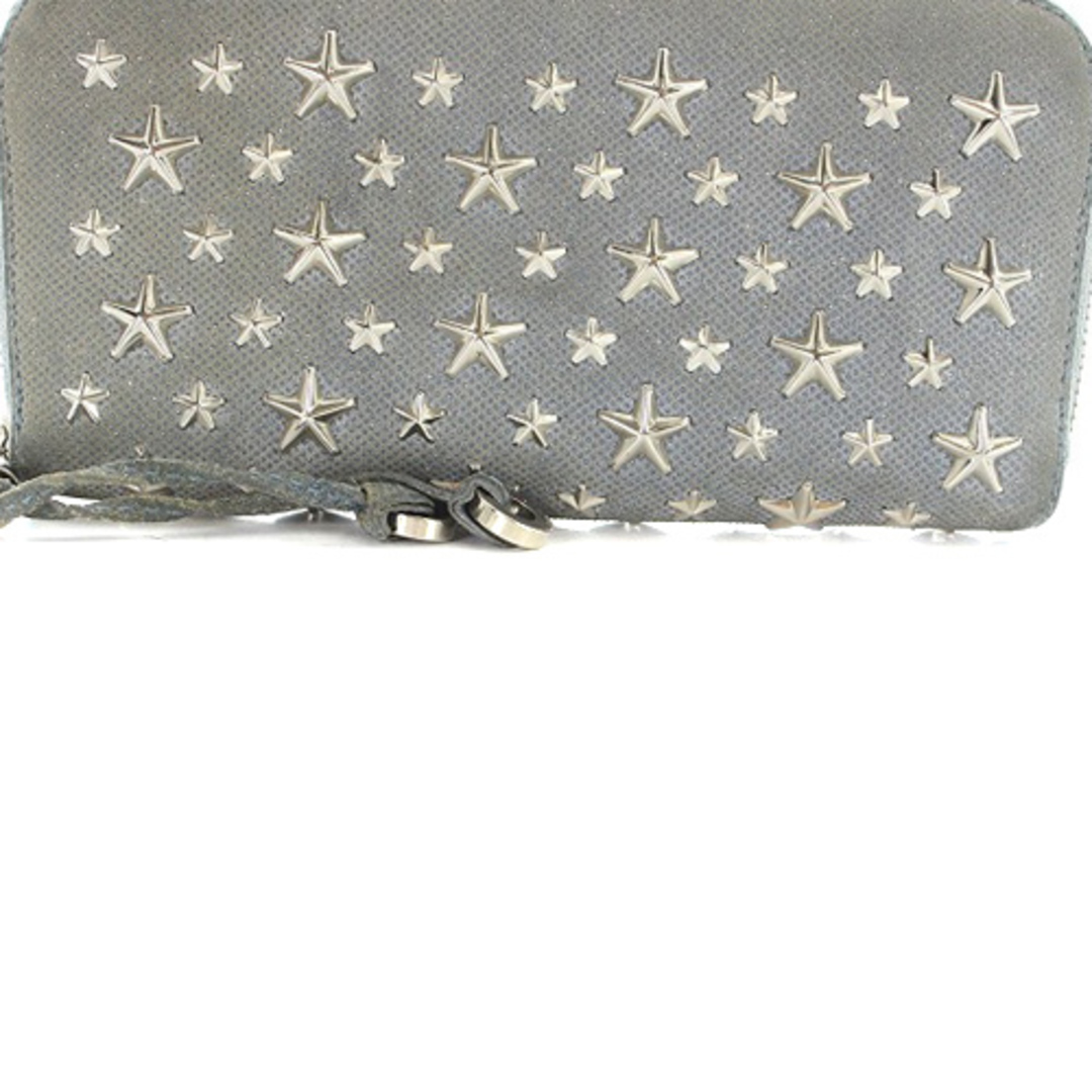 JIMMY CHOO ジミーチュウ フィリッパ スタッズ 長財布 水色 ブルーの