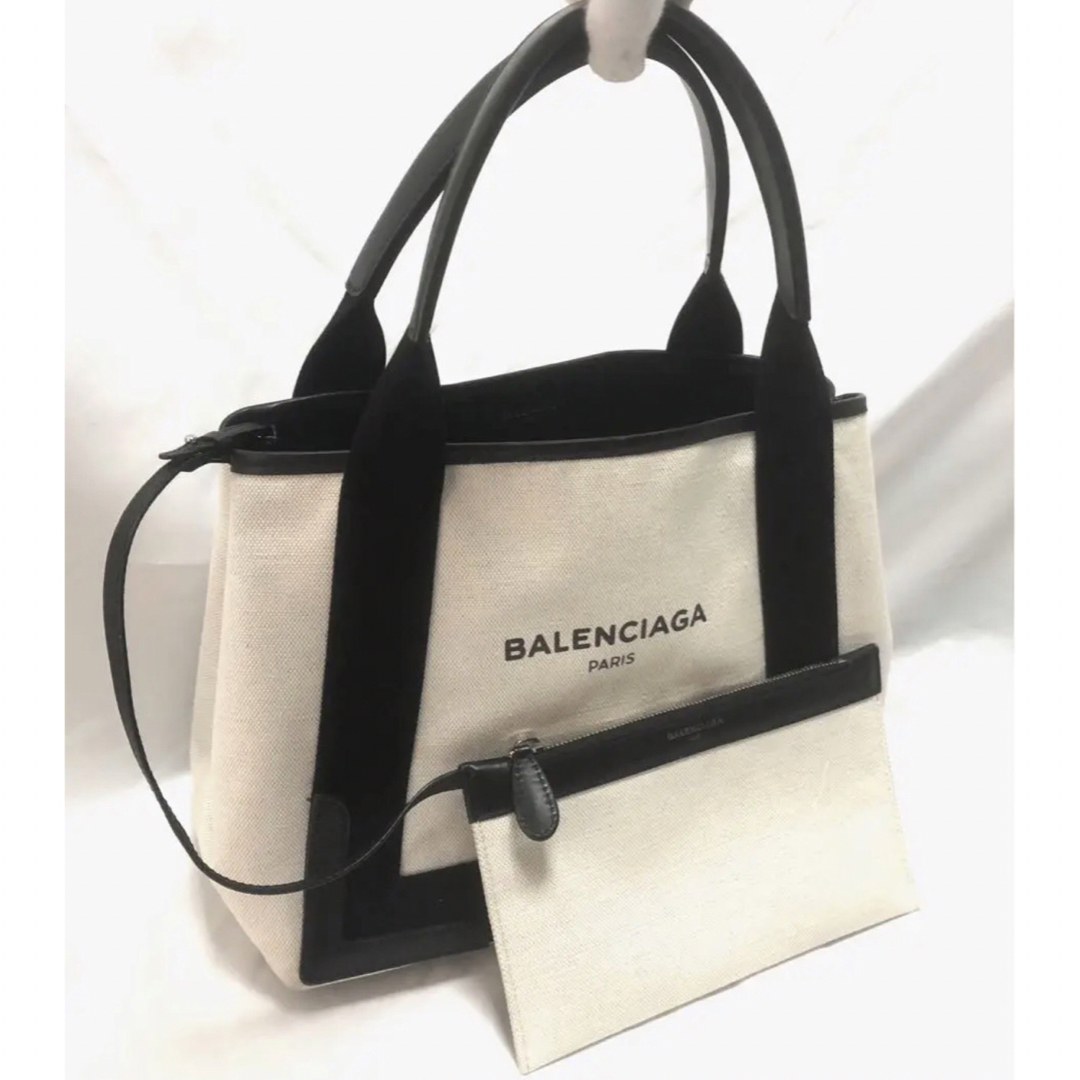 Balenciaga - バレンシアガ ネイビーカバS トートバッグ キャンバスの