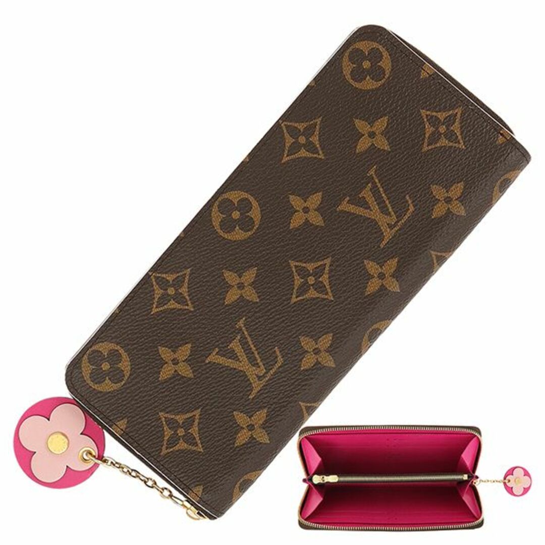 ルイヴィトン LOUIS VUITTON ポルトフォイユクレマンス フラワーチャーム モノグラム ホットピンク LV 未使用 ラウンドファスナー長財布 ウォレット サイフ レディース 1065943