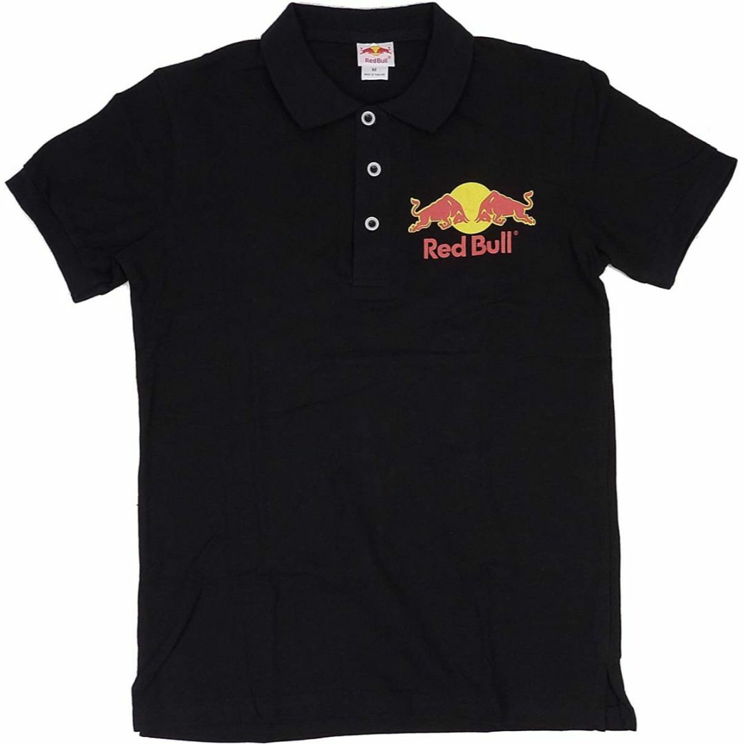 Red Bull レッドブル バイソンロゴ 半袖 ポロシャツ ブラック M