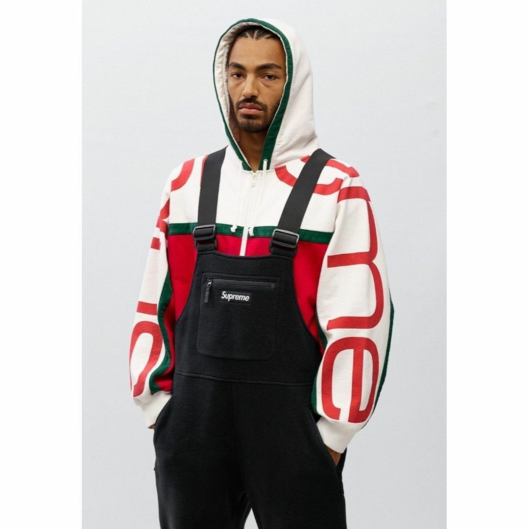 Supreme  Big Logo Paneled Zip Up Hooded