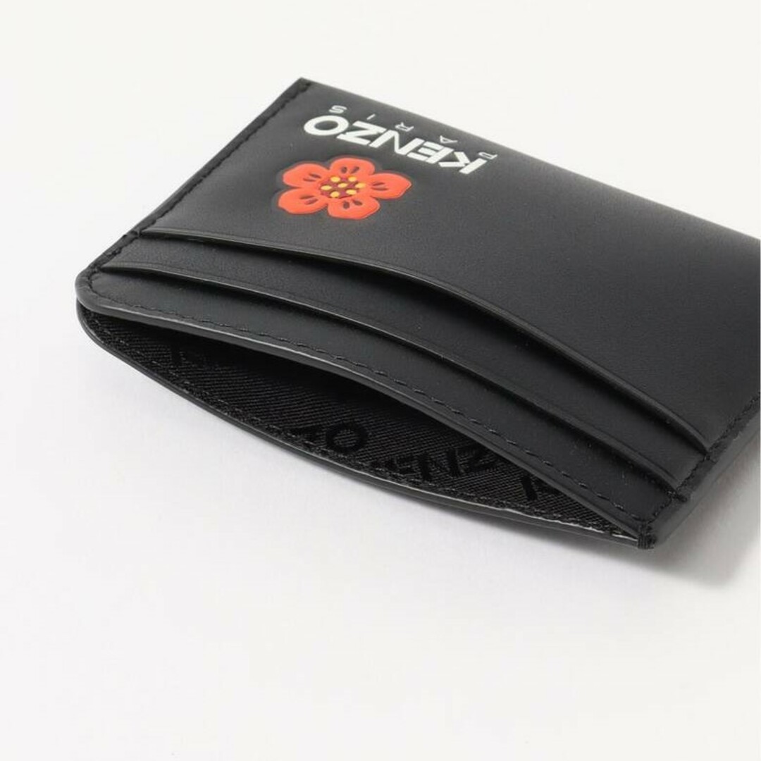 KENZO(ケンゾー)のKENZO ケンゾー カードケース ブラック レザー フラワー メンズのファッション小物(名刺入れ/定期入れ)の商品写真