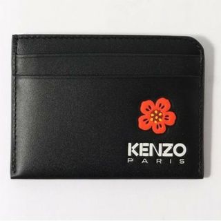 ケンゾー(KENZO)のKENZO ケンゾー カードケース ブラック レザー フラワー(名刺入れ/定期入れ)