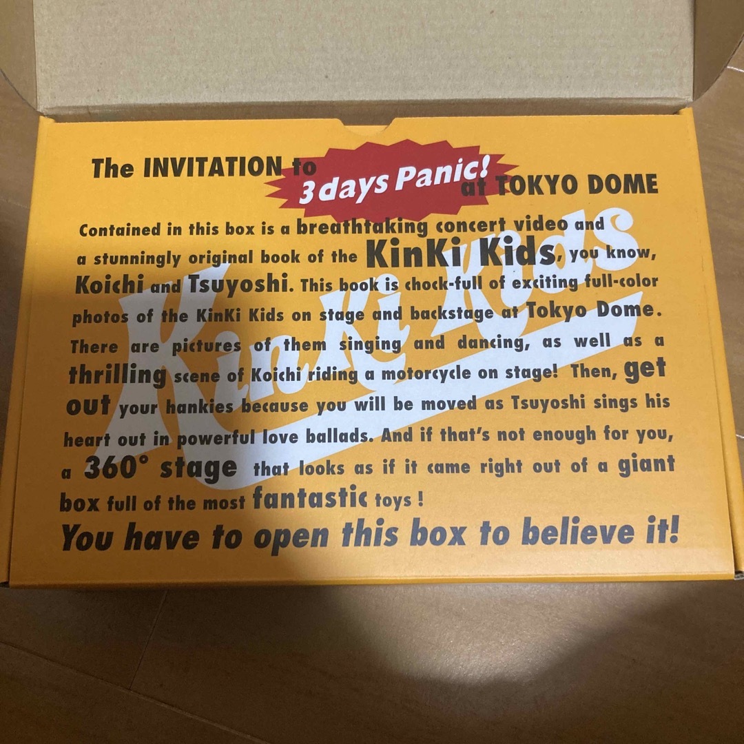 Ｋｉｎｋｉ　Ｋｉｄｓ　３ｄａｙｓ　Ｐａｎｉｃ！ａｔ　ＴＯＫＹＯ　ＤＯＭＥ　′９８ エンタメ/ホビーのエンタメ その他(その他)の商品写真