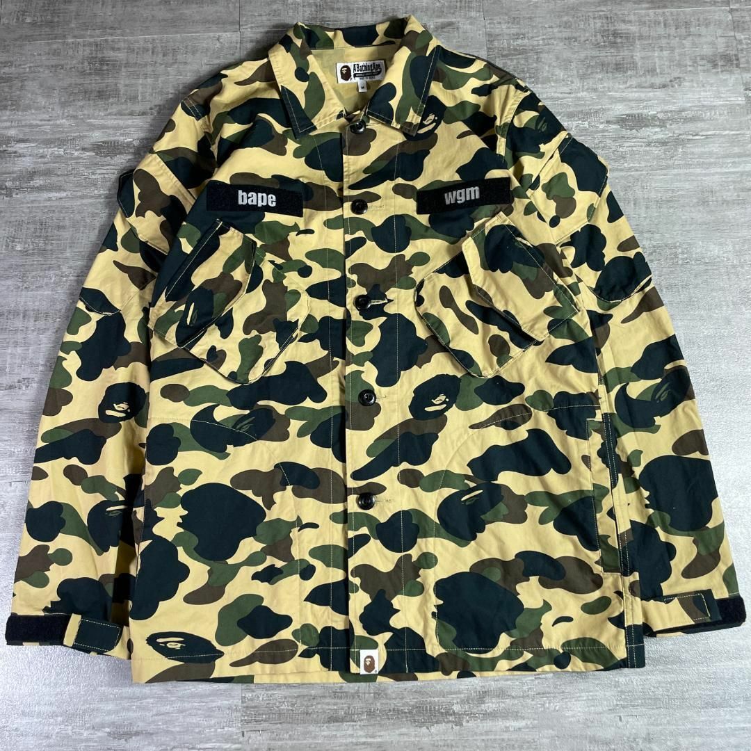 美品 A BATHING APE 1STカモ ミリタリージャケット 大猿 M