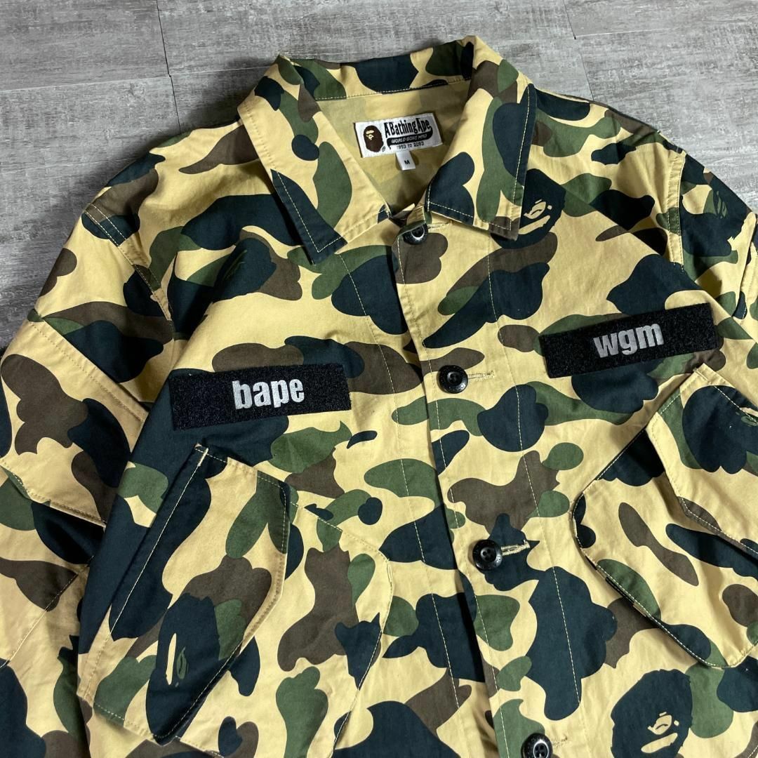 美品 A BATHING APE 1STカモ ミリタリージャケット 大猿 M