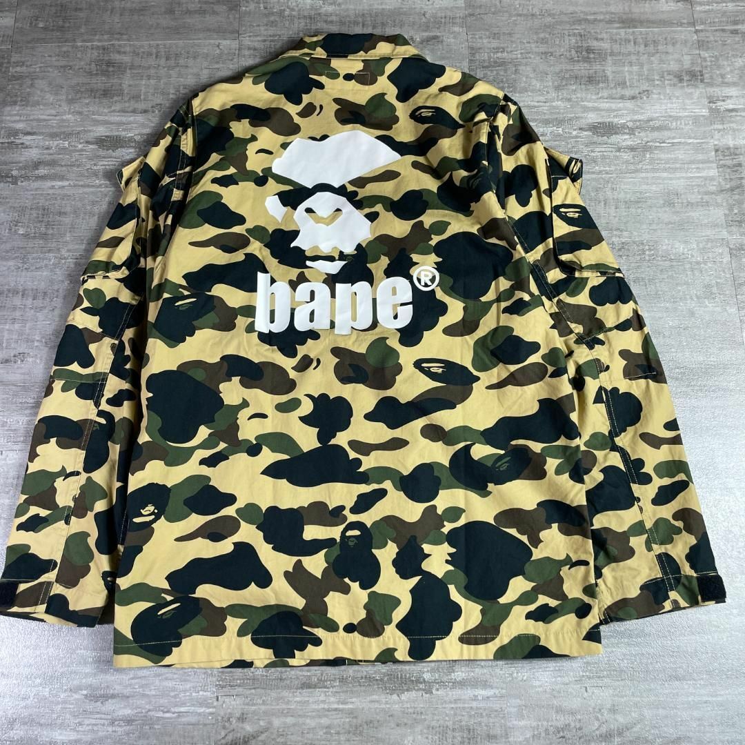 美品 A BATHING APE 1STカモ ミリタリージャケット 大猿 M-