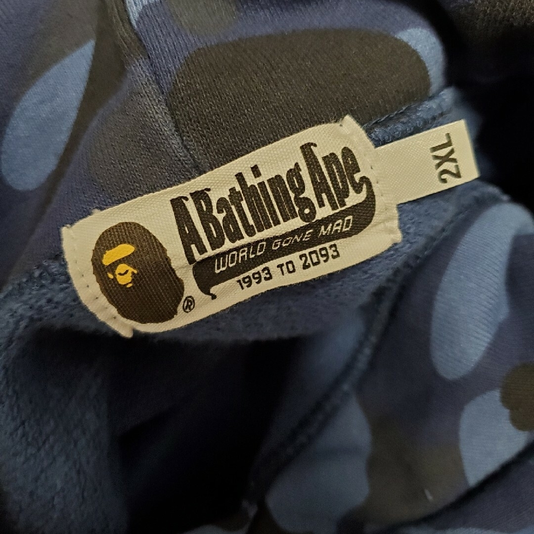 確実正規品　エイプ　bape　青迷彩　パーカー　ape