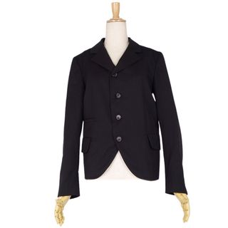 ブラックコムデギャルソン(BLACK COMME des GARCONS)の美品 ブラックコムデギャルソン BLACK COMME des GARCONS ジャケット テーラードジャケット 無地 ウールギャバジン アウター レディース XS ブラック(テーラードジャケット)