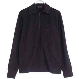 コムデギャルソンオムプリュス(COMME des GARCONS HOMME PLUS)の美品 コムデギャルソンオムプリュス COMME des GARCONS HOMME PLUS ニット セーター ハーフジップ プルオーバー ウール トップス メンズ M ブラック(ニット/セーター)