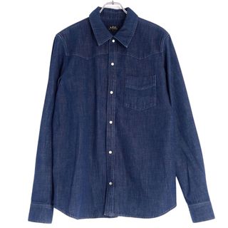 アーペーセー(A.P.C)の美品 アーペーセー A.P.C シャツ デニムシャツ ロングスリーブ スナップボタン トップス メンズ L インディゴブルー(シャツ)