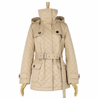 バーバリー(BURBERRY)のバーバリー ロンドン BURBERRY LONDON コート 中綿入り 裏チェック フーディー アウター レディース 40(M相当) ベージュ(その他)