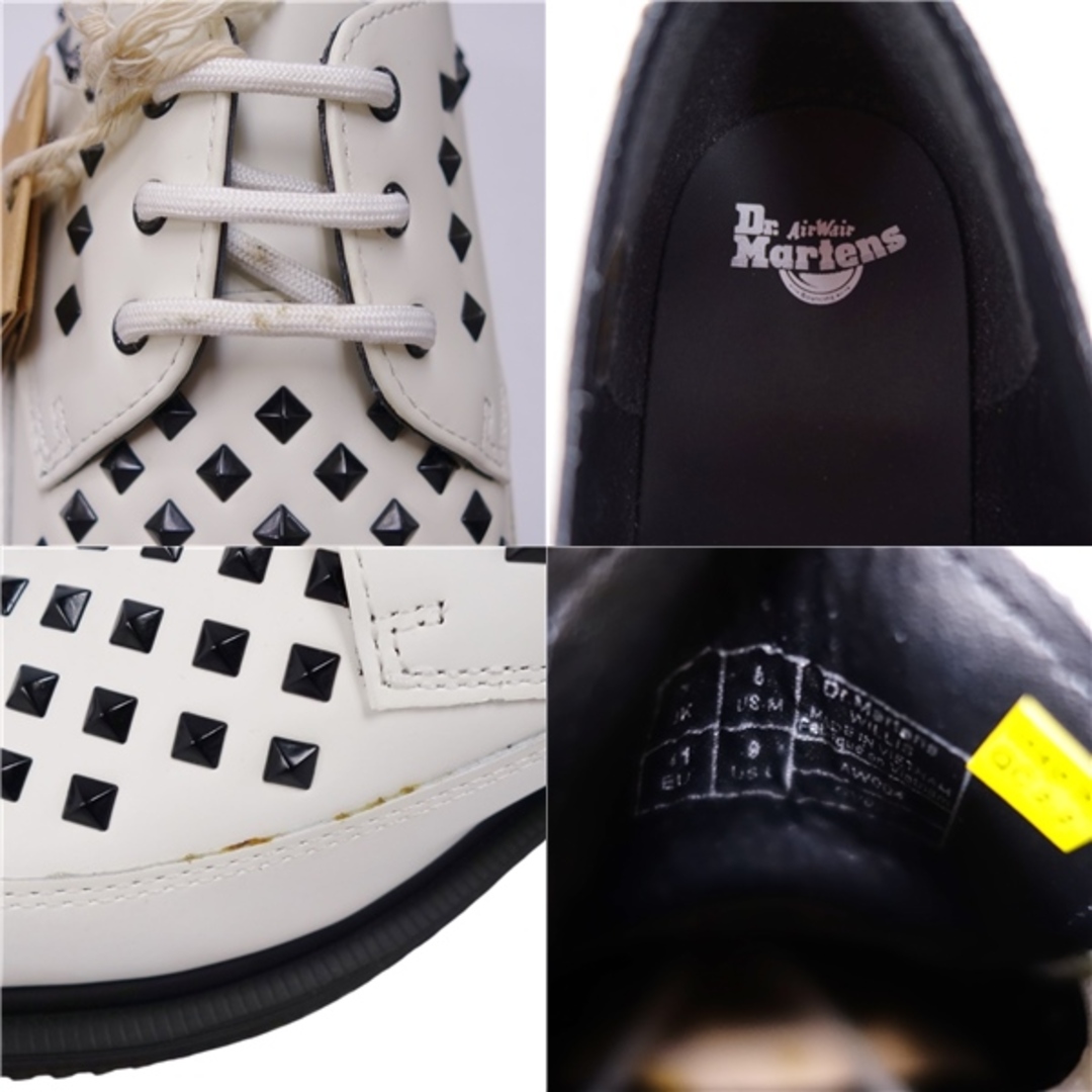未使用 ドクターマーチン Dr.Martens レザーシューズ ダービーシューズ WILLIS 3ホール スタッズ シューズ メンズ UK7 US8 EU41(26cm相当) ホワイト/ブラック
