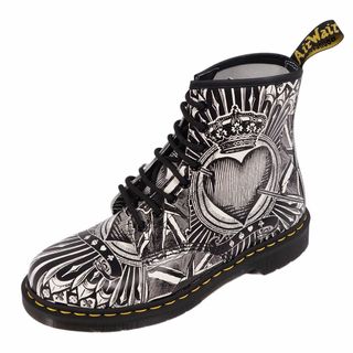 ドクターマーチン(Dr.Martens)の未使用 ドクターマーチン Dr.Martens ブーツ ショートブーツ 1460 8ホール トランプ柄 Playing Card シューズ メンズ UK8 US9 EU42(27cm相当) ブラック/ホワイト(ブーツ)