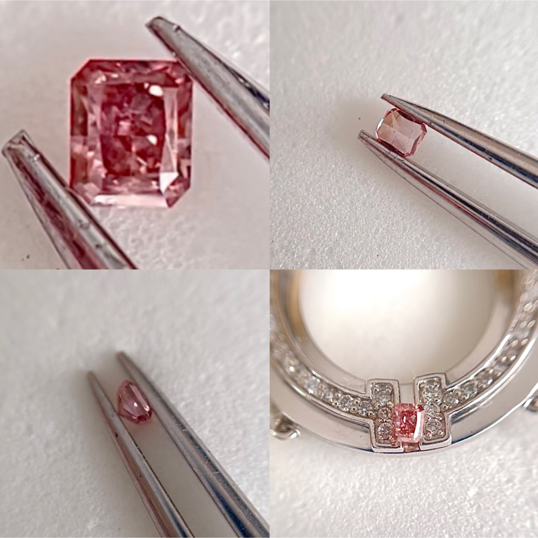 0.054ct ピンクダイヤ FANCY VIVID PURPLISH PINK