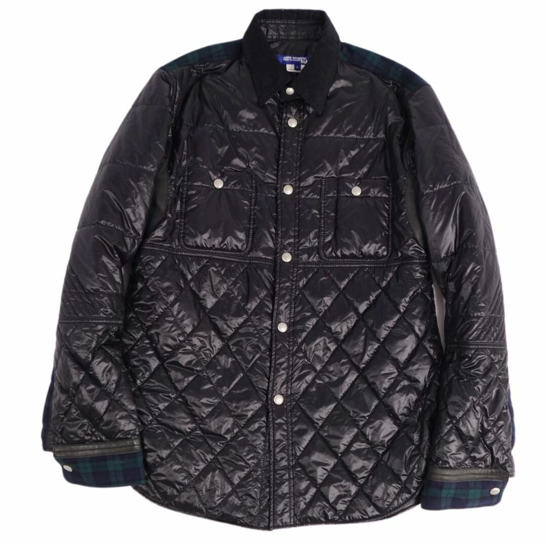美品 ジュンヤワタナベコムデギャルソン JUNYA WATANABE COMME des GARCONS ジャケット ブルゾン 襟コーデュロイ キルティング ナイロン アウター メンズ L ブラック | フリマアプリ ラクマ