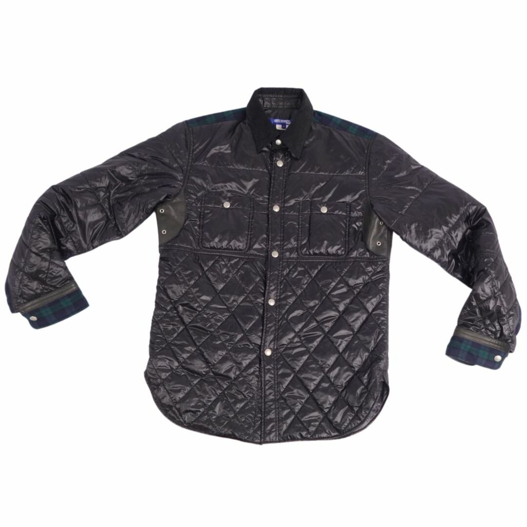 美品 ジュンヤワタナベコムデギャルソン JUNYA WATANABE COMME des GARCONS ジャケット ブルゾン 襟コーデュロイ キルティング ナイロン アウター メンズ L ブラック