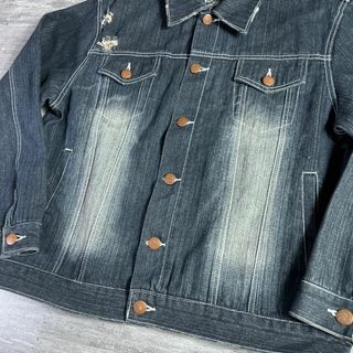 美品 DOG TOWN ドッグタウン 刺繍 侍 Gジャン デニムジャケット XL