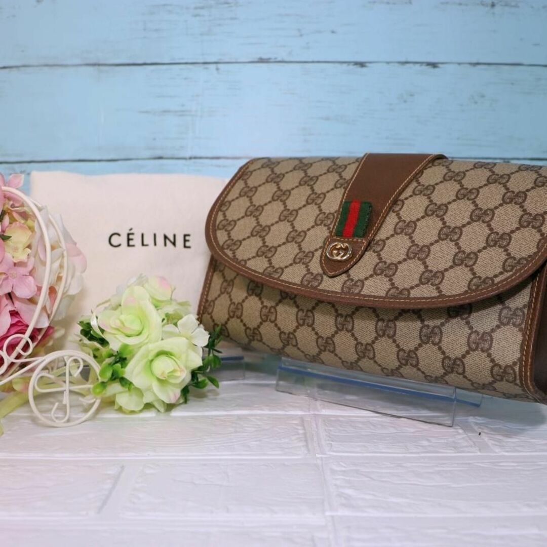 Gucci - GUCCI オールドグッチクラッチ バッグ シェリーライン GG