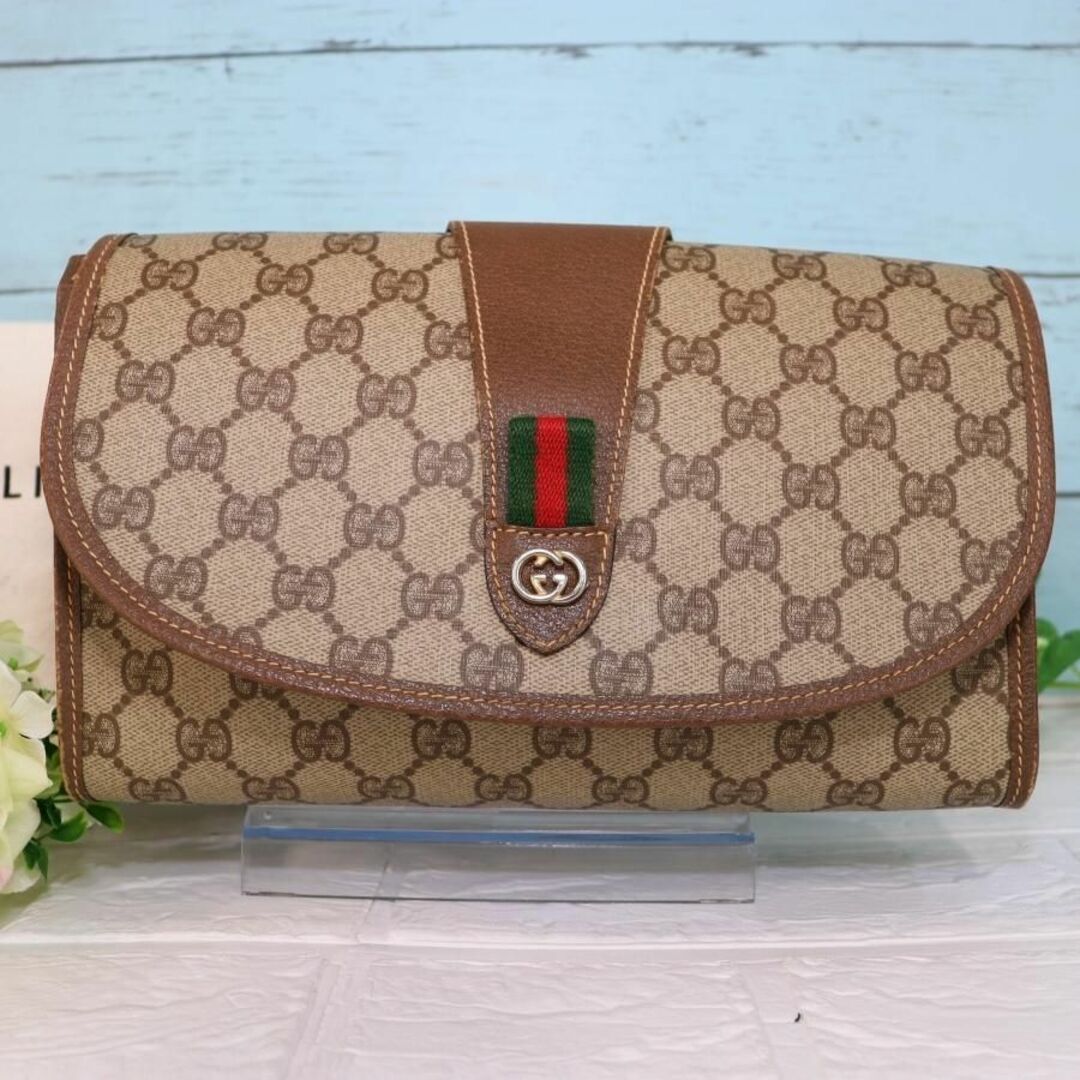 GUCCI オールドグッチクラッチ バッグ シェリーライン GGスプリーム-