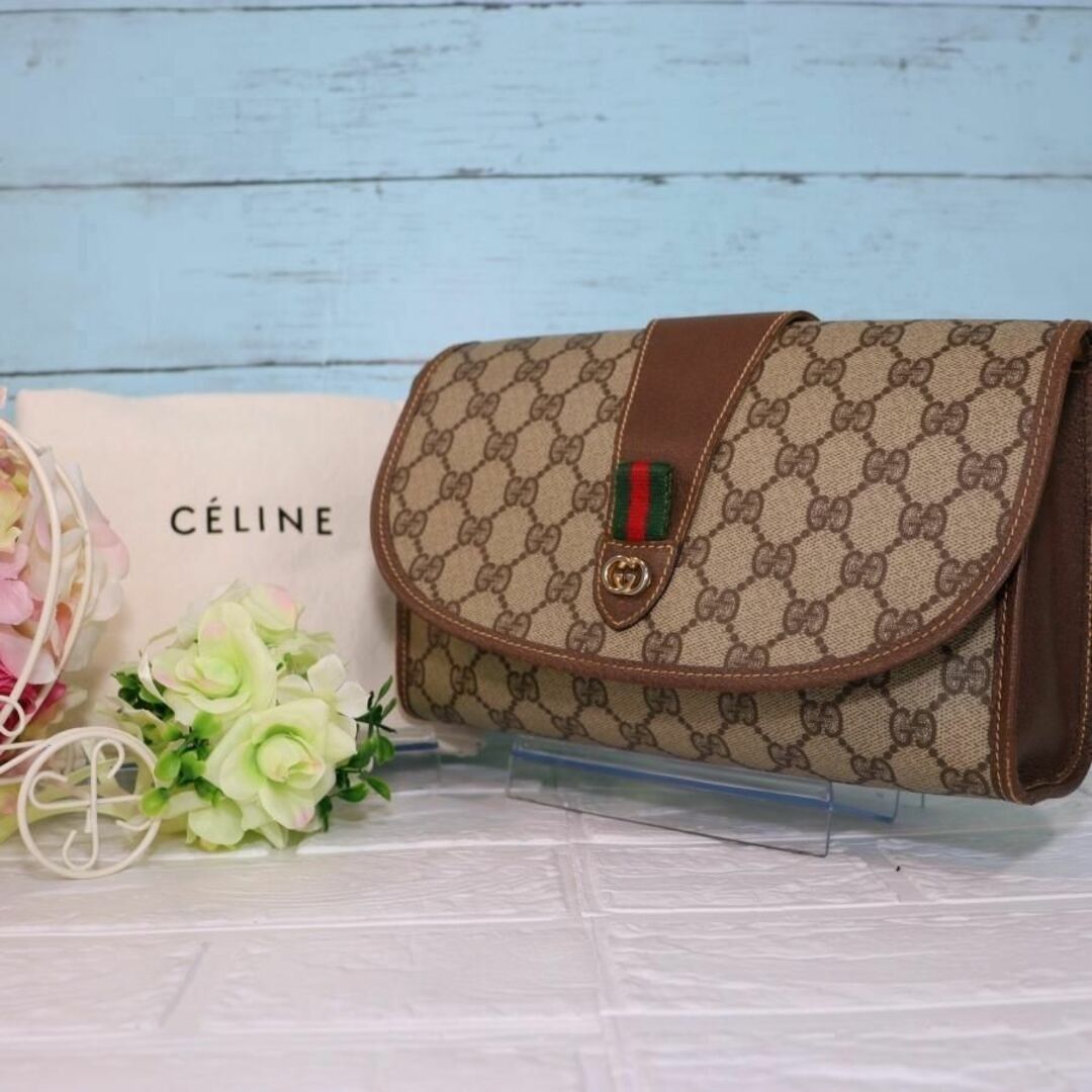 Gucci - GUCCI オールドグッチクラッチ バッグ シェリーライン GG
