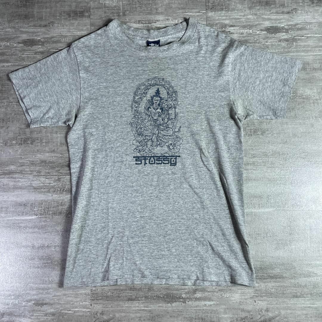 USA製 OLD STUSSY 仏陀 如来 菩薩 プリント Tシャツ 紺タグ S