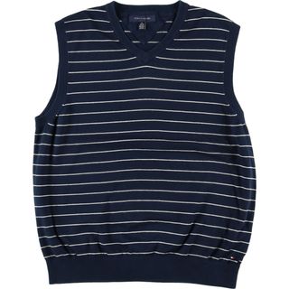 トミーヒルフィガー(TOMMY HILFIGER)の古着 トミーヒルフィガー TOMMY HILFIGER Vネック コットンニットベスト メンズXL /eaa373023(ベスト)