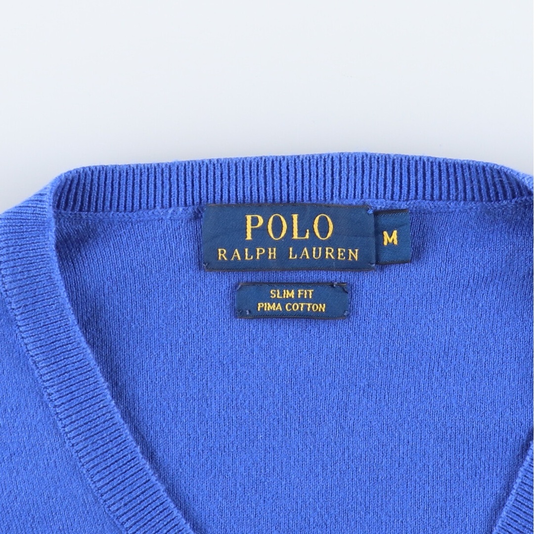 Ralph Lauren(ラルフローレン)の古着 ラルフローレン Ralph Lauren POLO RALPH LAUREN Vネック コットンニットセーター メンズM /eaa370326 メンズのトップス(ニット/セーター)の商品写真