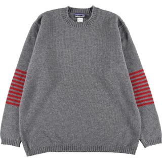 パタゴニア(patagonia)の古着 パタゴニア Patagonia ライン入り ラムウールニットセーター メンズL /eaa373415(ニット/セーター)