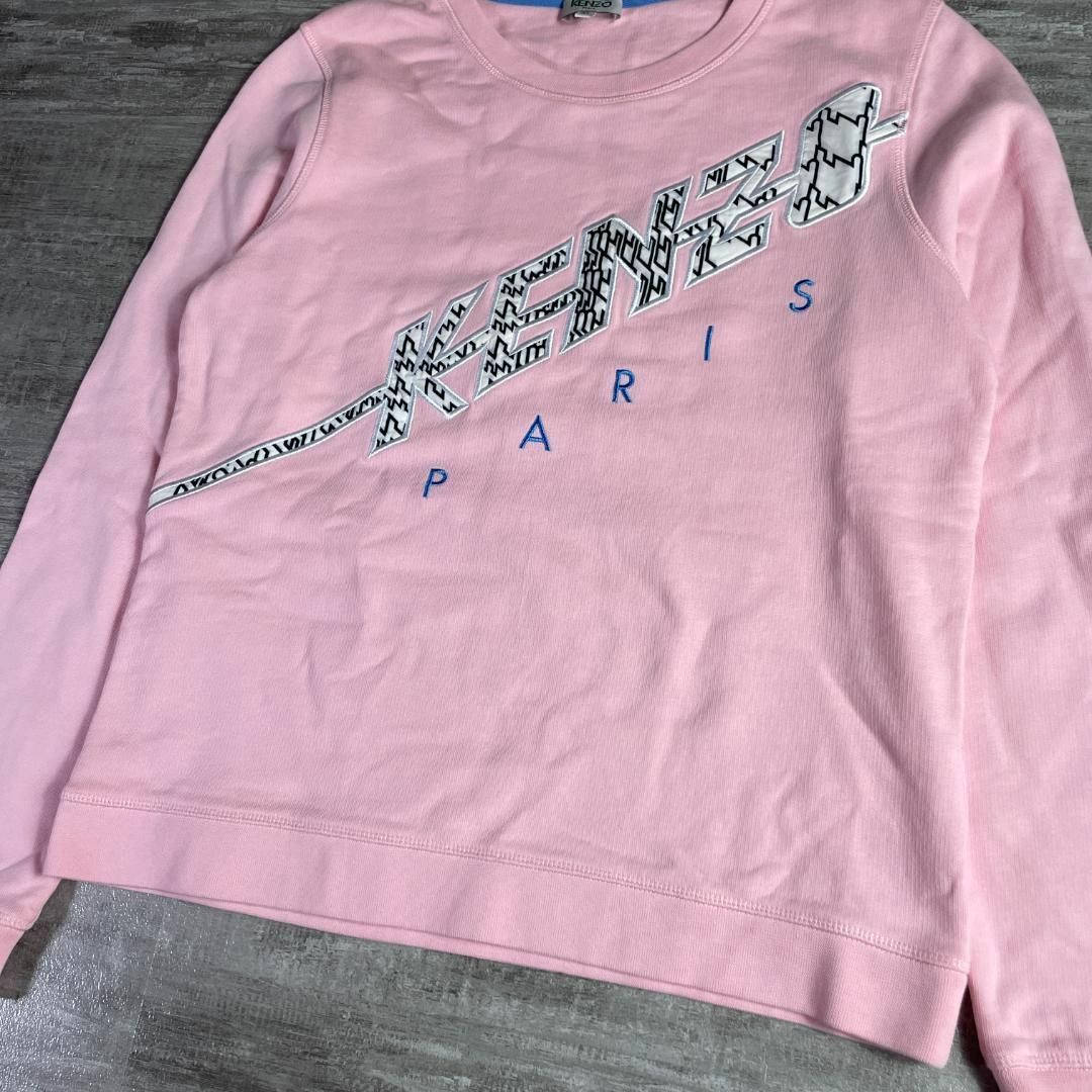 KENZO - 美品 KENZO ケンゾー スウェット トレーナー 刺繍ロゴ ピンクM