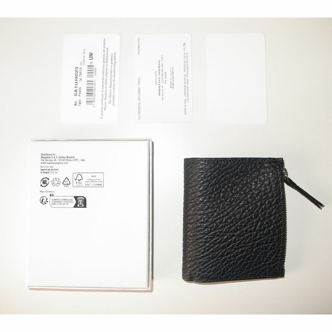 マルジェラ 財布 wallet grain leather black 23AW