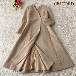 CELFORD - セルフォード フレア ロングコート ノーカラー ウール A ...