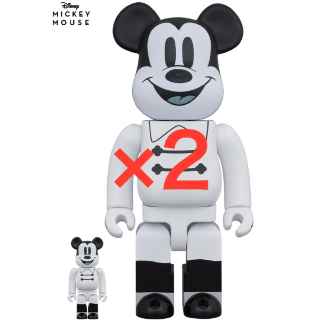 ×2 BE@RBRICK nighttime mickey 100%u0026400%-